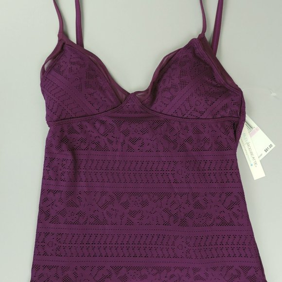 BLEU ROD BEATTIE Tankini 2 Pc Wine Sz 10 NWT - Picture 2 of 5